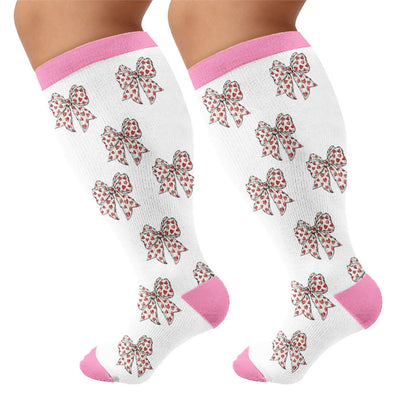 Chaussettes de compression grandes tailles à motif papillon - Blanc - 4XL - image 5