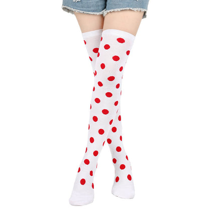 Chaussettes hautes à pois amusants (5 paires) - Blanc - One Size - image 4