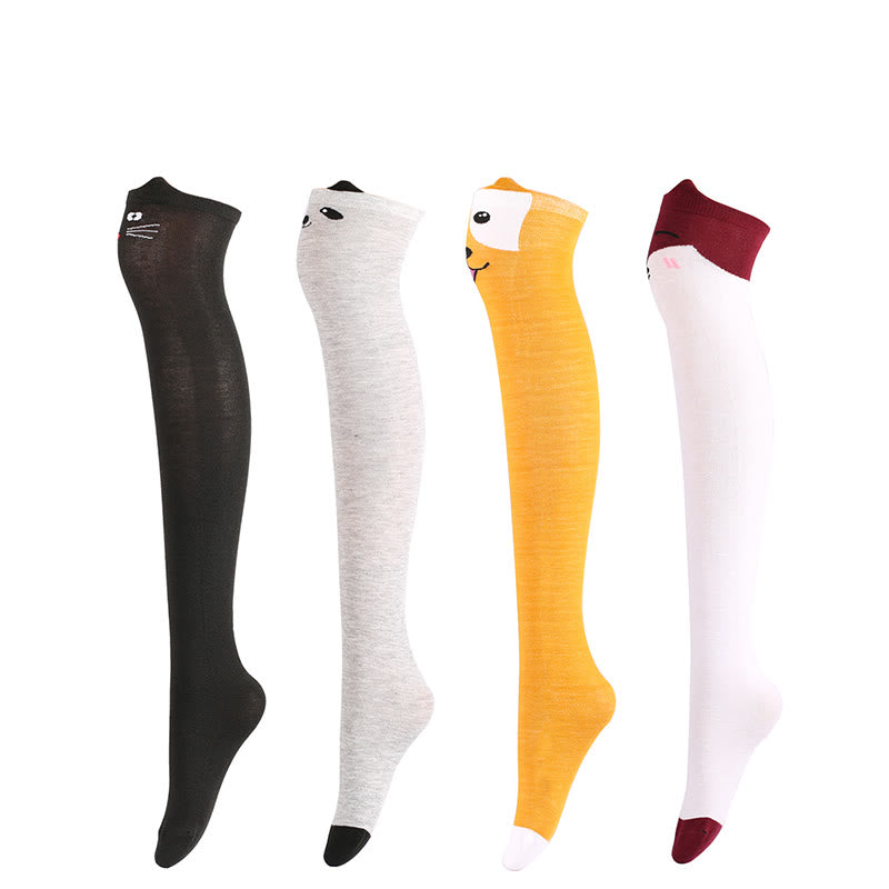 Chaussettes hautes à motifs animaux adorables (2 paires) - image 5