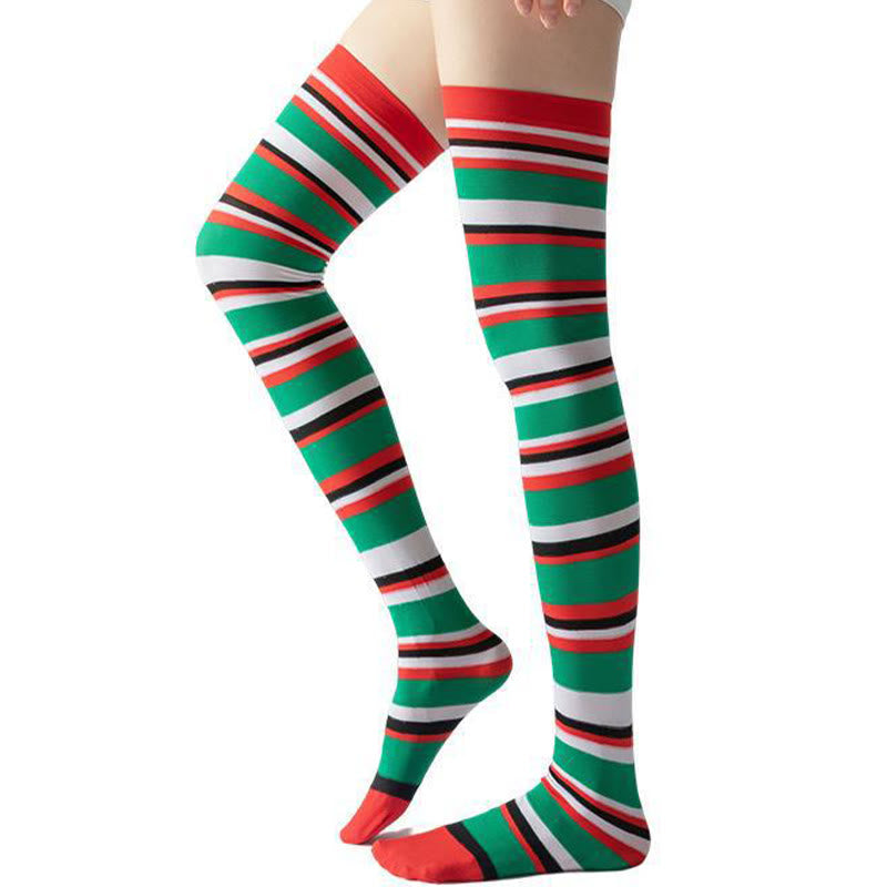 Chaussettes de compression montantes à rayures (2 paires) - Rouge - EU36-40(US3-7) - image 4