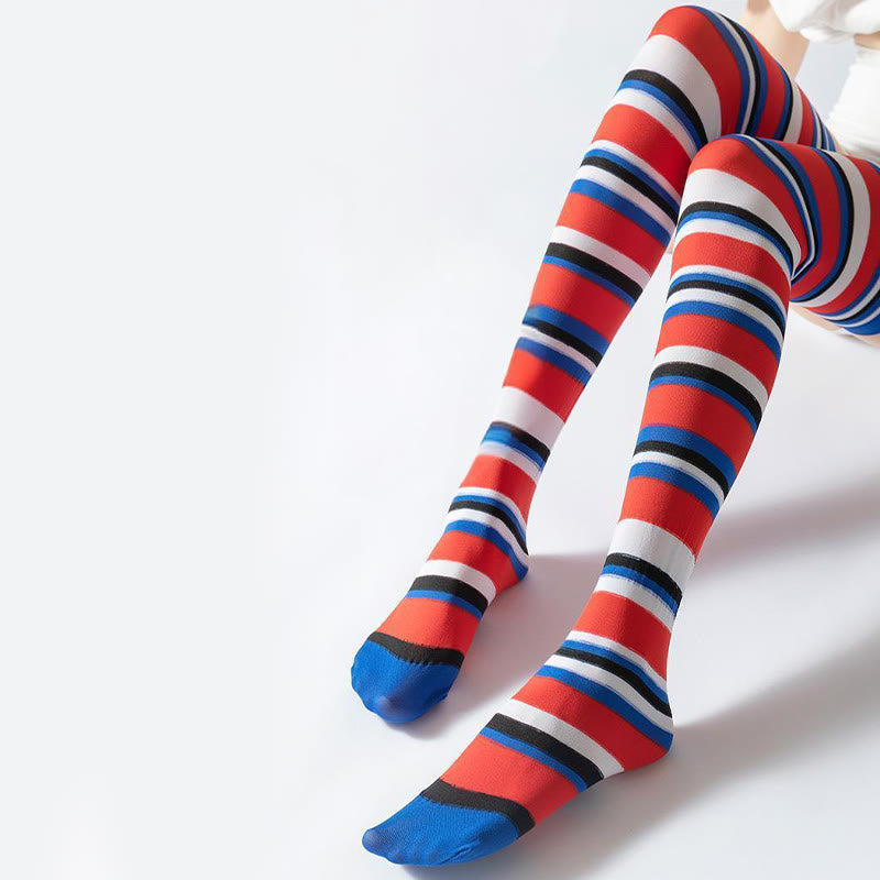 Chaussettes de compression montantes à rayures (2 paires) - image 2