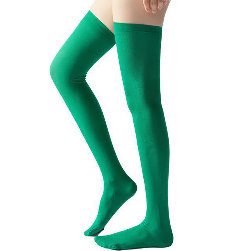 Chaussettes de compression montantes couleur unie (2 paires) - Vert - EU36-40(US3-7) - image 14