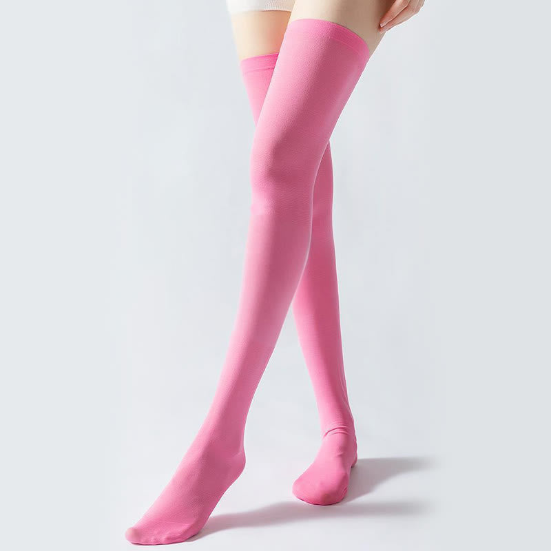 Chaussettes de compression montantes couleur unie (2 paires) - image 4