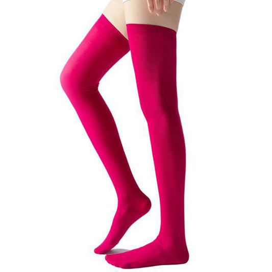 Chaussettes de compression montantes couleur unie (2 paires) - image 0