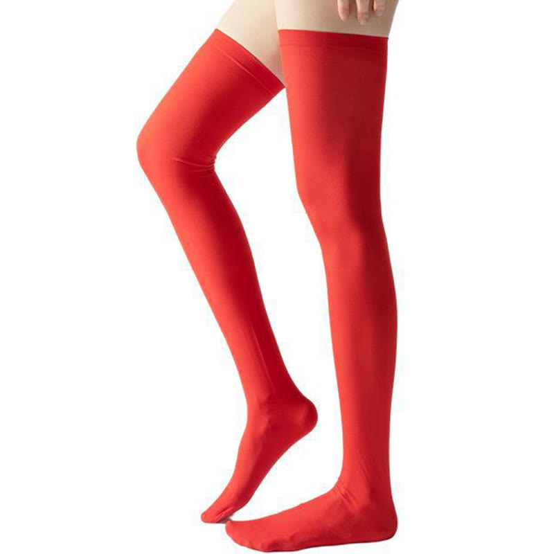 Chaussettes de compression montantes couleur unie (2 paires) - Rouge - EU36-40(US3-7) - image 10