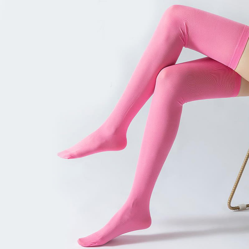 Chaussettes de compression montantes couleur unie (2 paires) - image 5