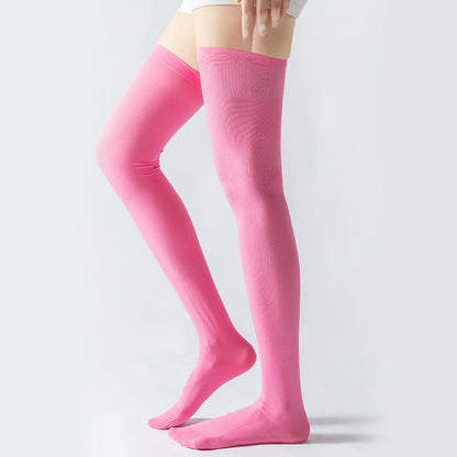 Chaussettes de compression montantes couleur unie (2 paires) - Rose - EU36-40(US3-7) - image 3