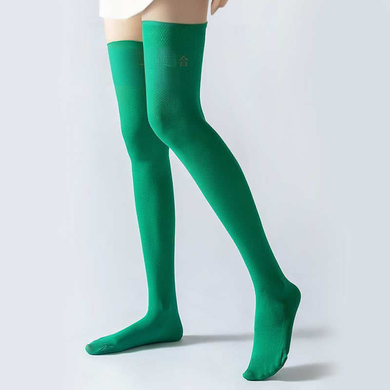 Chaussettes de compression montantes couleur unie (2 paires) - image 11