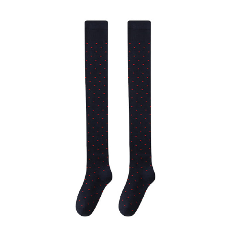 Chaussettes hautes à pois (2 paires) - Bleu marine - EU36-40(US3-7) - image 12