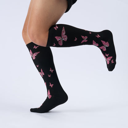 Chaussettes de compression à imprimé papillon grande taille (3 paires) - image 2