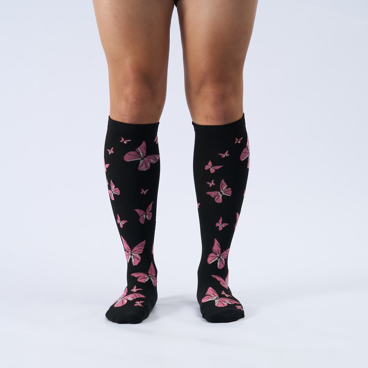 Chaussettes de compression à imprimé papillon grande taille (3 paires) - image 1