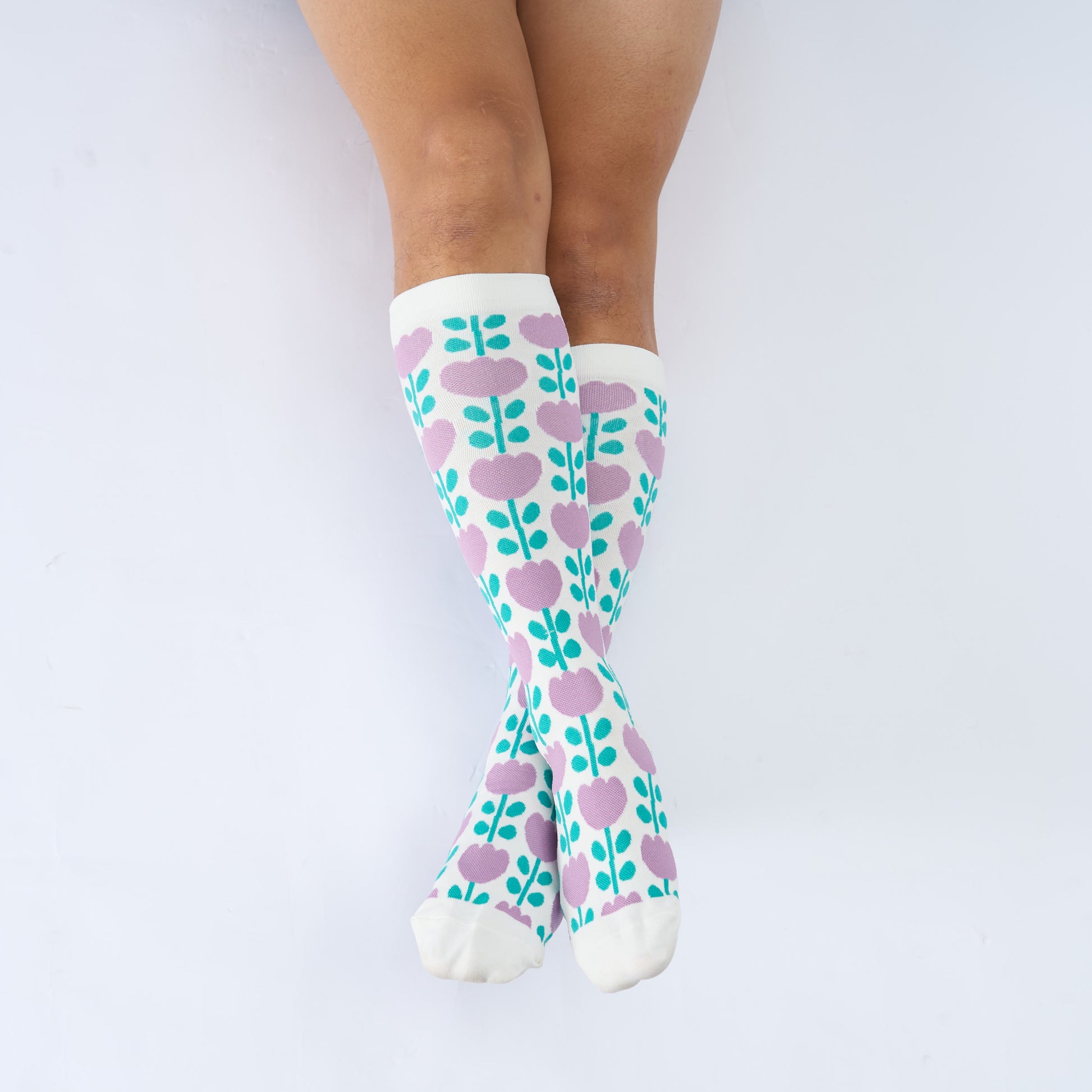 Chaussettes de compression à motif floral grande taille - image 5