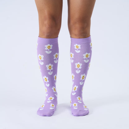 Chaussettes de compression à motif floral grande taille - image 1