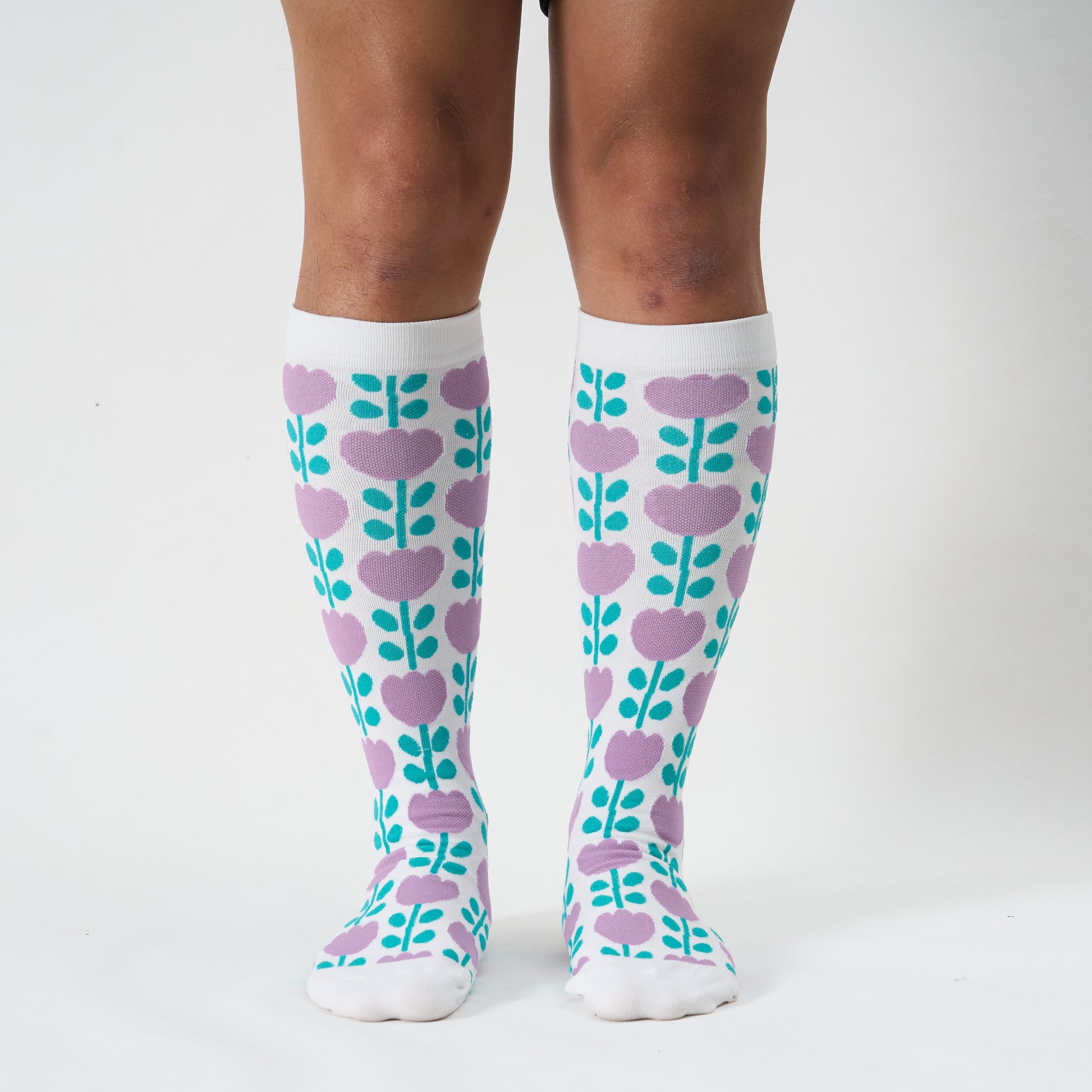 Chaussettes de compression à motif floral grande taille - image 4