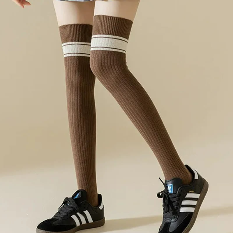 Chaussettes hautes classiques à double rayure (2 paires) - image 7