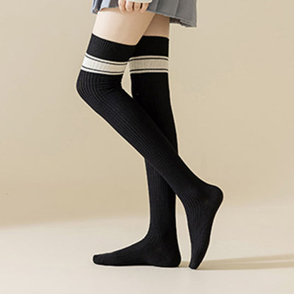 Chaussettes hautes classiques à double rayure (2 paires) - image 0