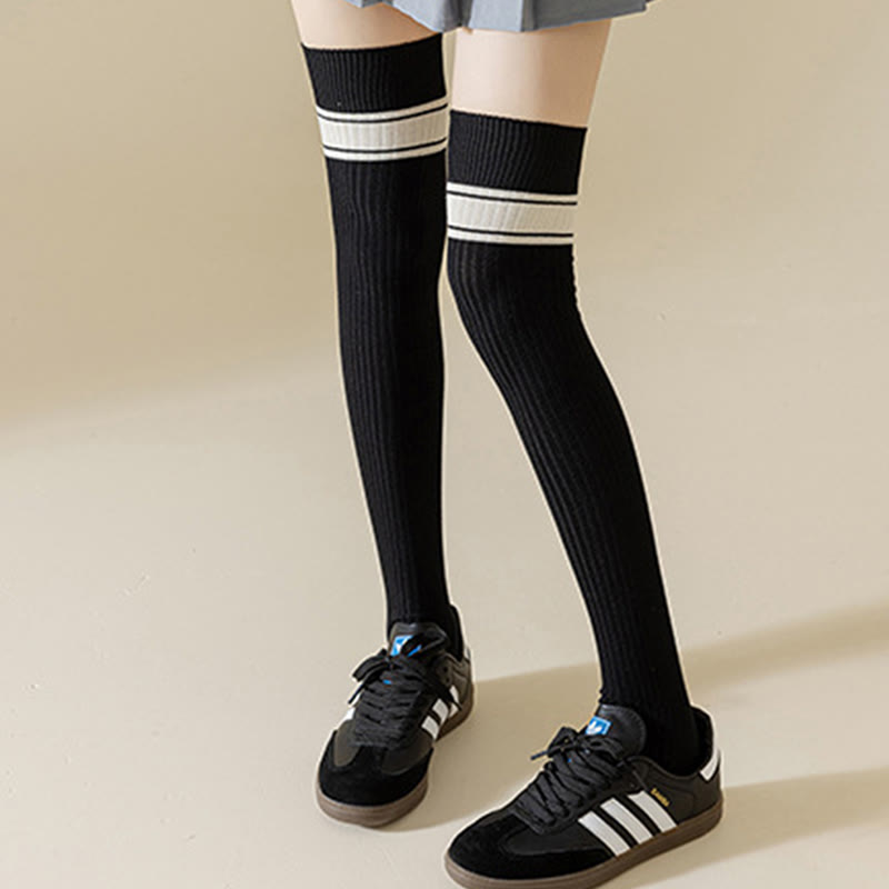 Chaussettes hautes classiques à double rayure (2 paires) - image 5
