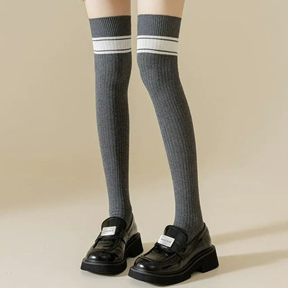 Chaussettes hautes classiques à double rayure (2 paires) - image 3