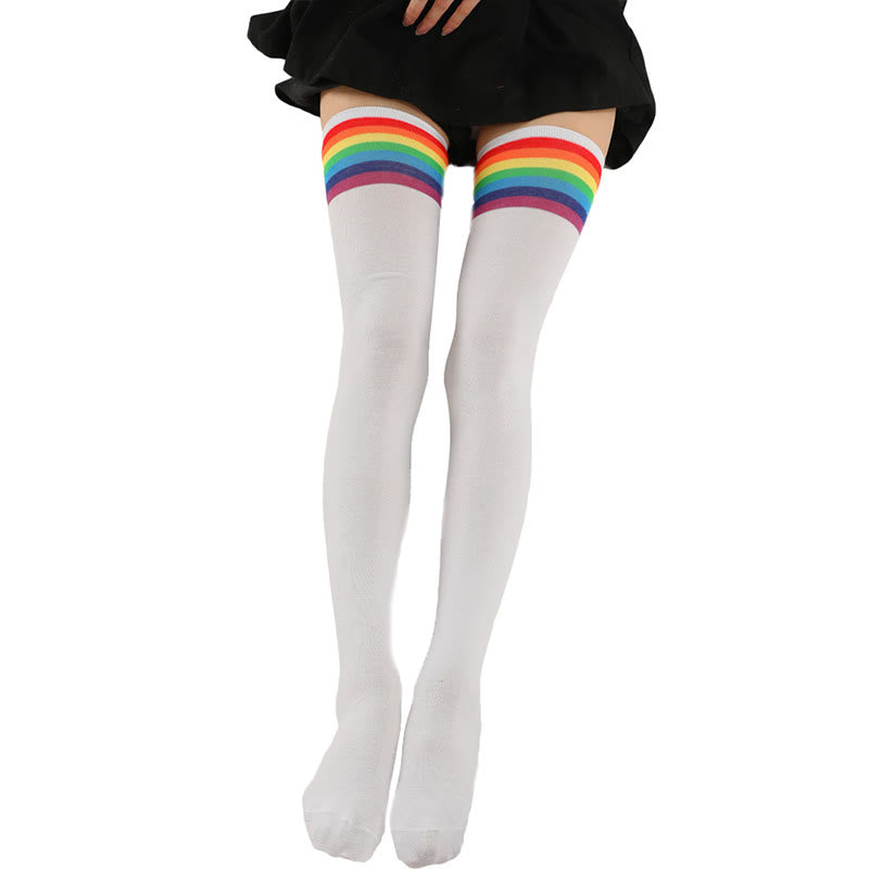 Chaussettes hautes à rayures arc-en-ciel (2 paires) - image 6