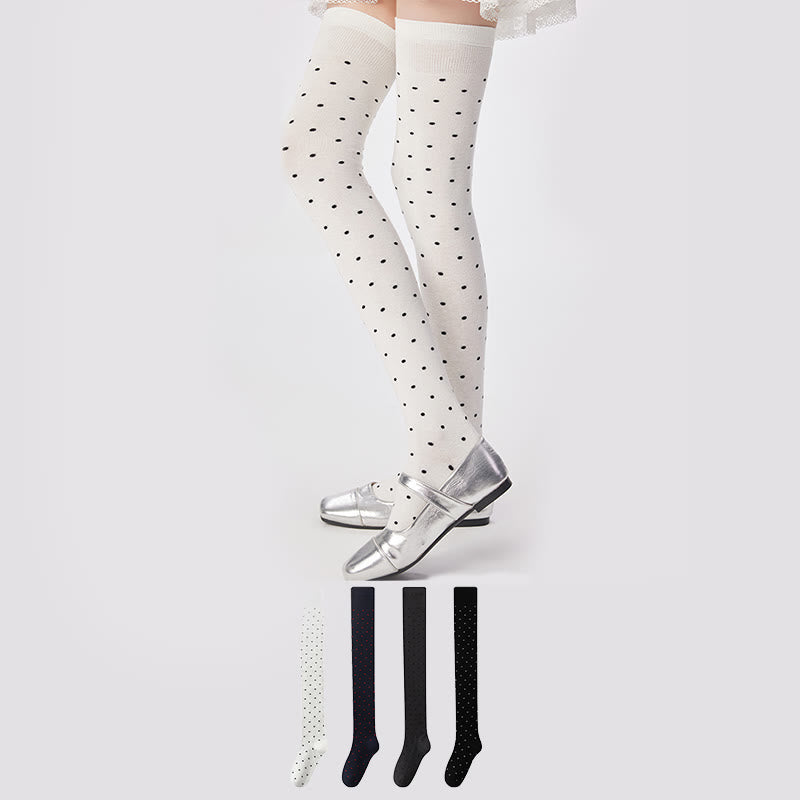 Chaussettes hautes à pois (2 paires) - image 0
