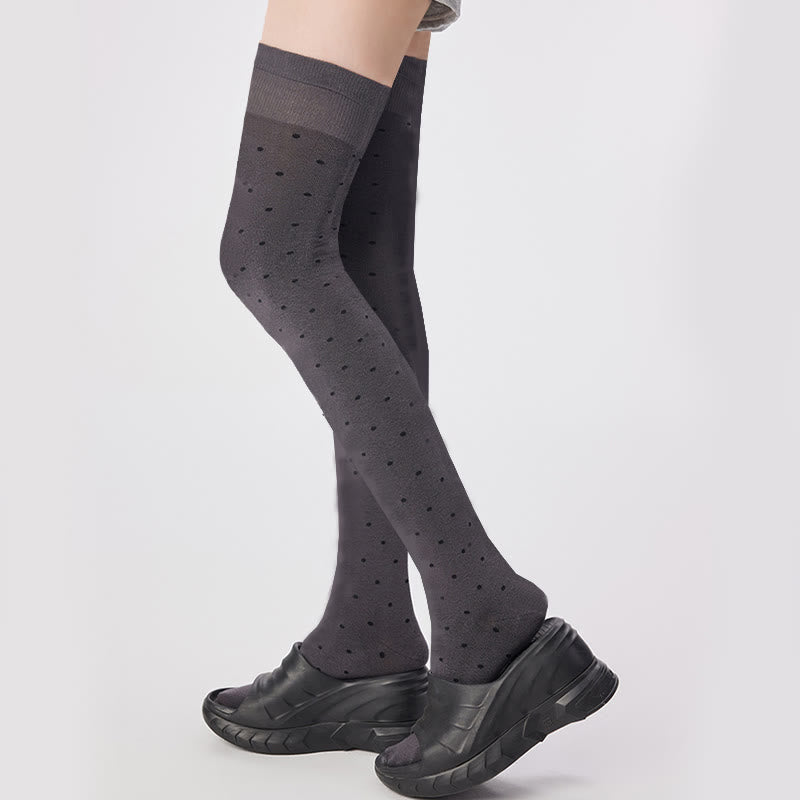 Chaussettes hautes à pois (2 paires) - image 2