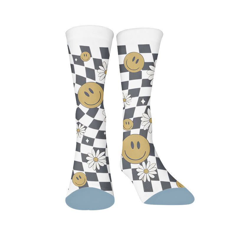 Chaussettes à imprimé léopard fleuri - Visage souriant (1 paire) - EU37-44(US4-10) - image 8