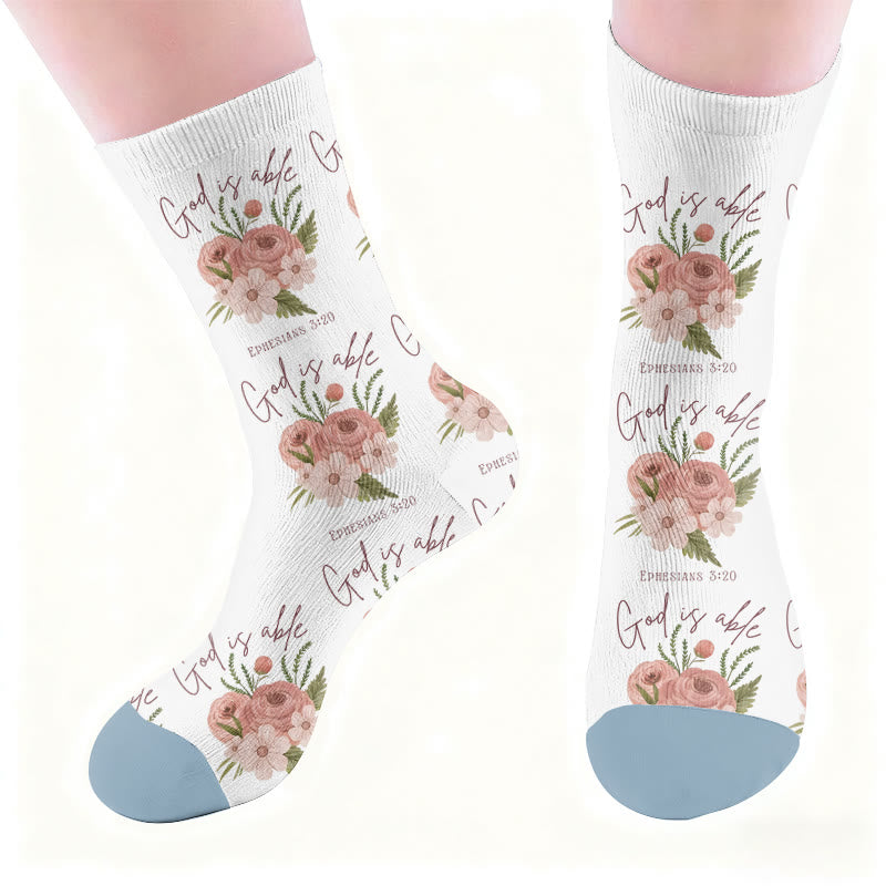 Chaussettes à imprimé léopard fleuri - image 4