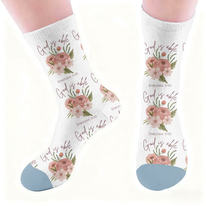 Chaussettes à imprimé léopard fleuri - image 4
