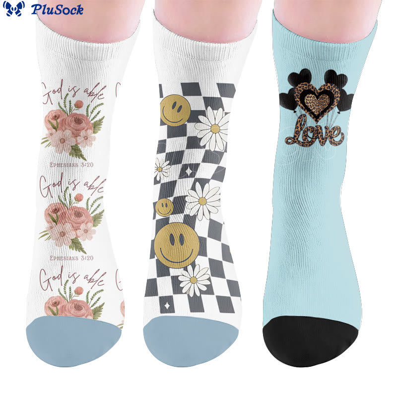 Chaussettes à imprimé léopard fleuri - image 0