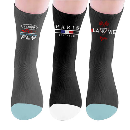 Chaussettes de course aux drapeaux de Paris - Multicolore (3 paires) - EU37-44(US4-10) - image 10