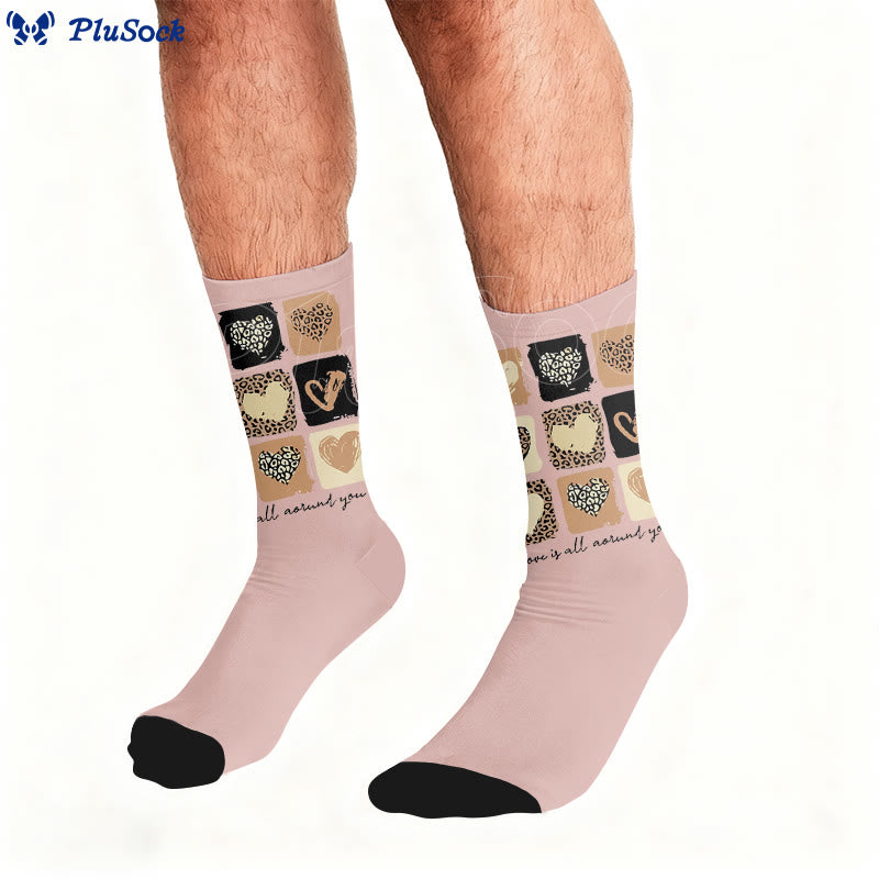 Chaussettes à motif léopard et cœur papillon - image 2