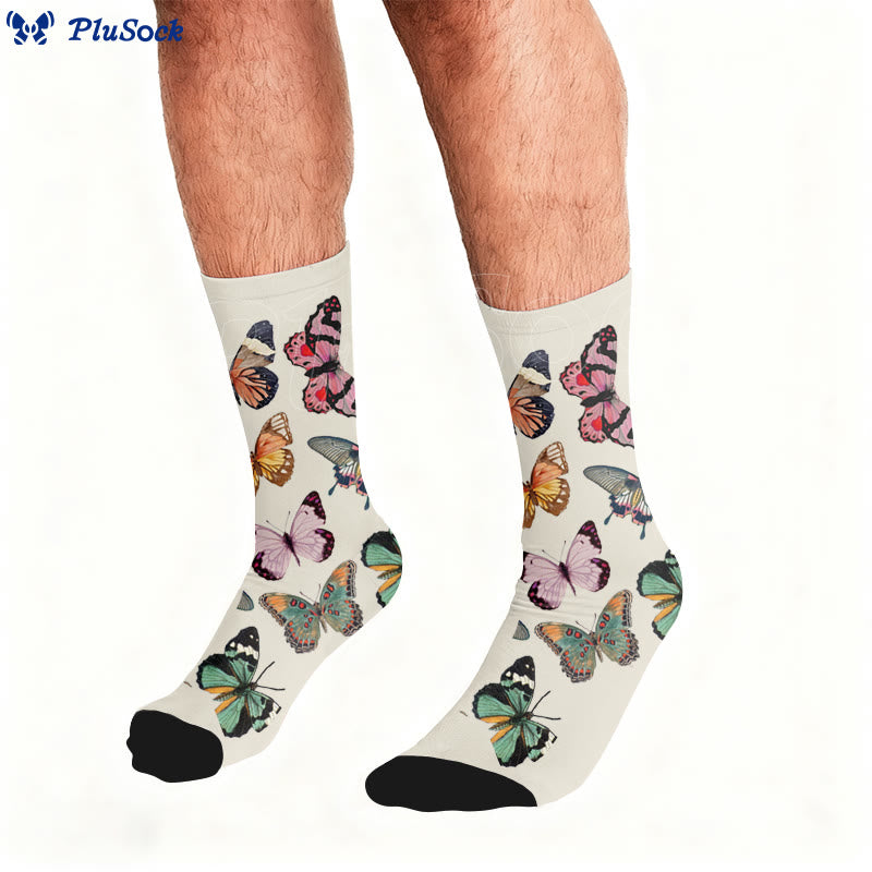 Chaussettes à motif léopard et cœur papillon - image 1