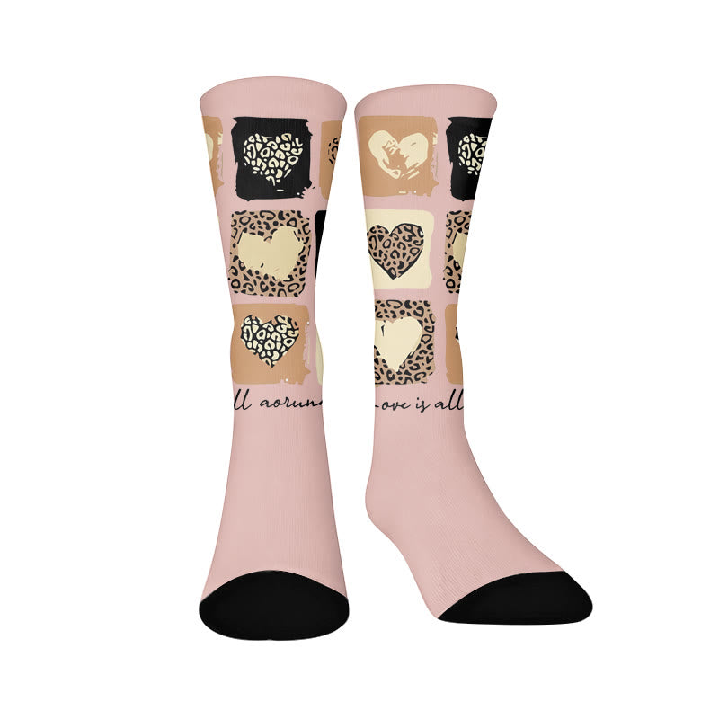 Chaussettes à motif léopard et cœur papillon - Cœur (1 paire) - EU37-44(US4-10) - image 8