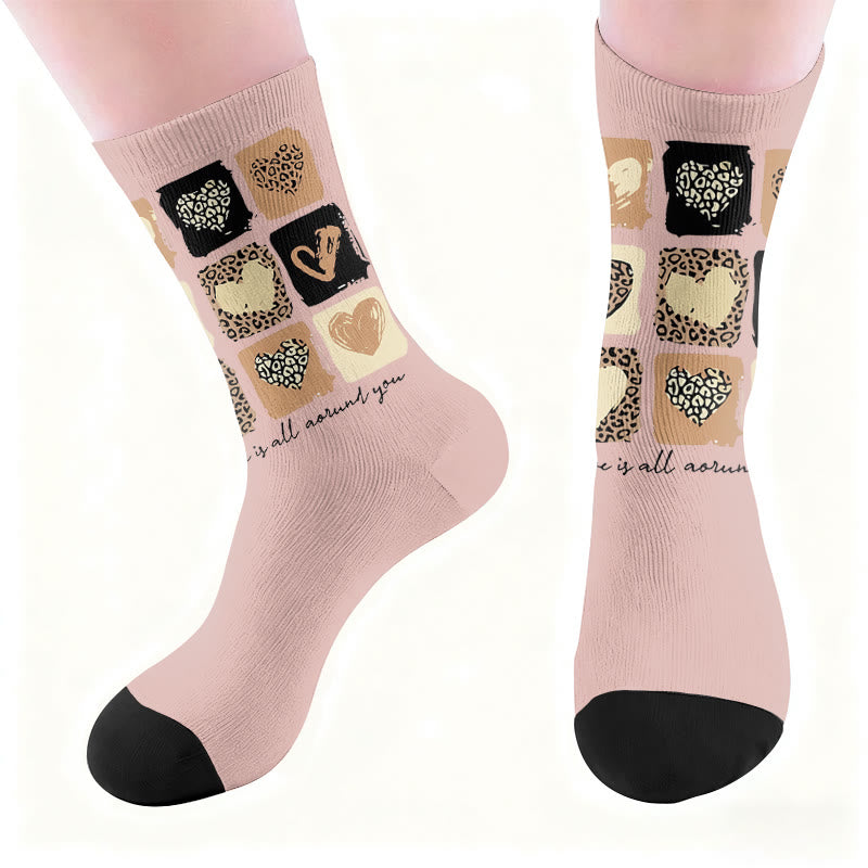 Chaussettes à motif léopard et cœur papillon - image 5