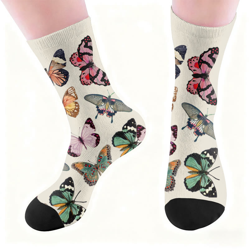 Chaussettes à motif léopard et cœur papillon - image 4