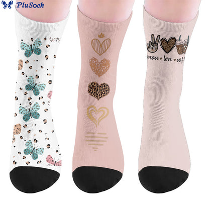 Chaussettes à café papillon et cœur - image 0