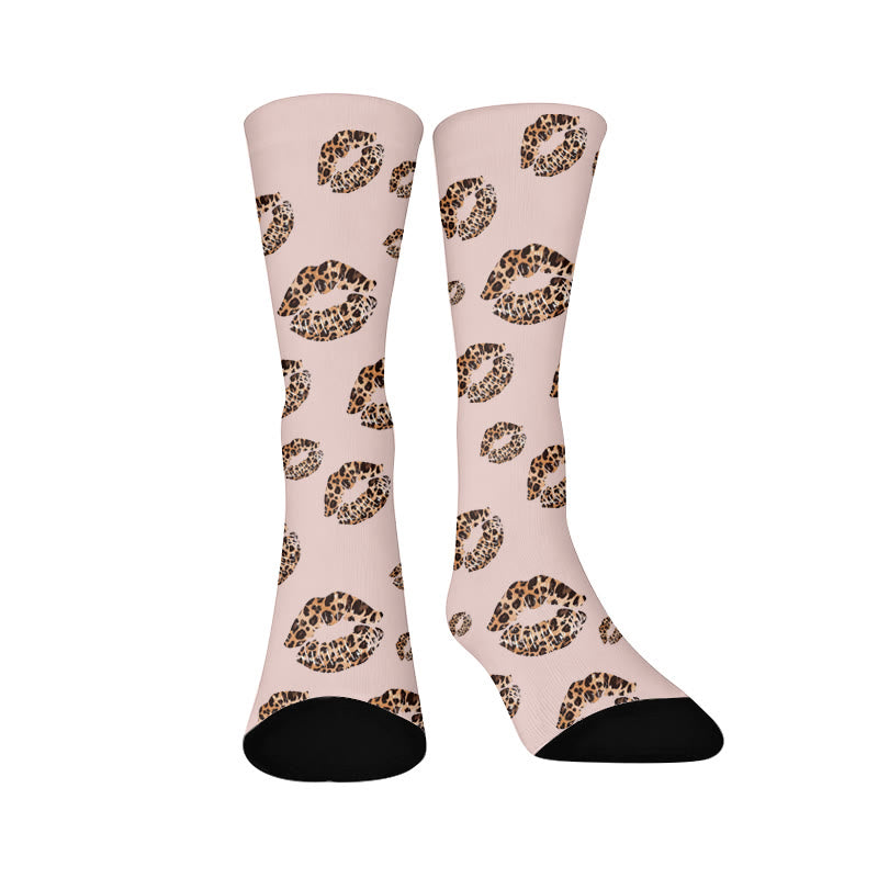 Chaussettes à imprimé léopard - Lèvres (1 paire) - EU37-44(US4-10) - image 8