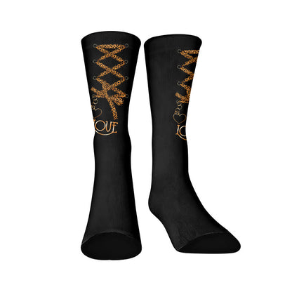 Chaussettes à imprimé léopard - Bretelles à imprimé léopard (1 paire) - EU37-44(US4-10) - image 7