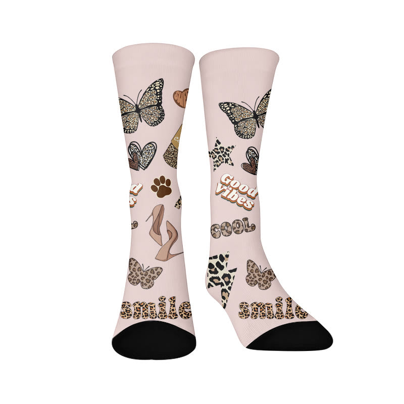 Chaussettes à imprimé léopard - Rétro (1 paire) - EU37-44(US4-10) - image 9