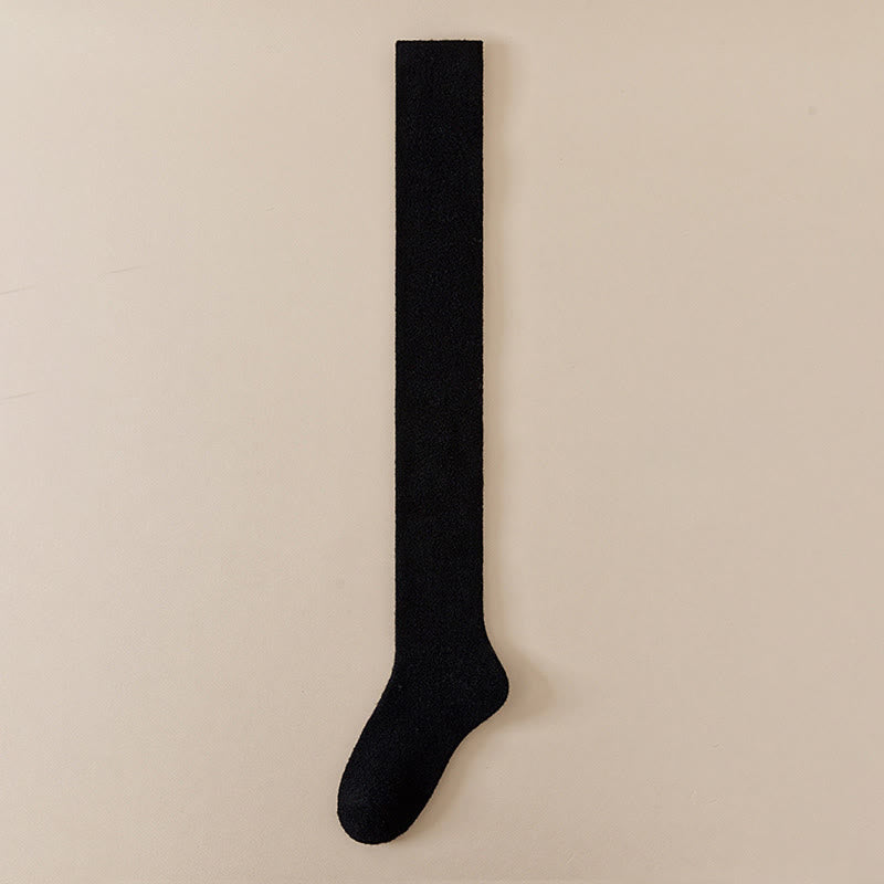 Chaussettes hautes unies grandes tailles (2 paires) - Noir - EU36-42(US3-8.5) - image 14