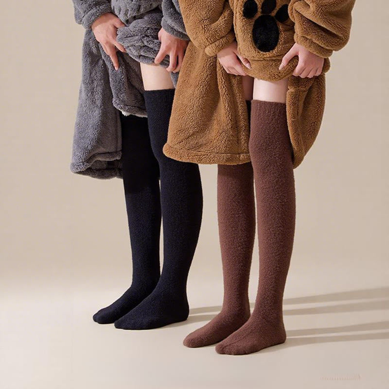 Chaussettes hautes unies grandes tailles (2 paires) - image 5