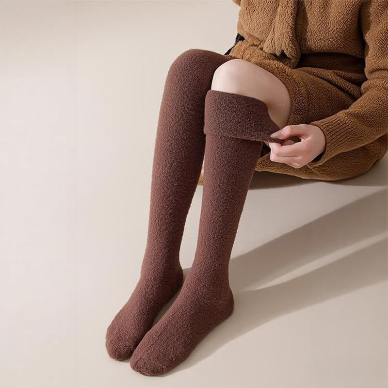 Chaussettes hautes unies grandes tailles (2 paires) - image 1