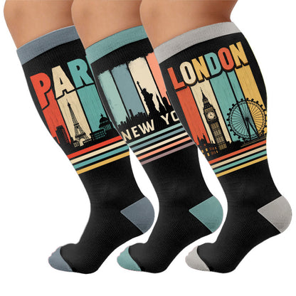 Chaussettes de compression urbaines grandes tailles - Multicolore (3 paires) - 4XL - image 1