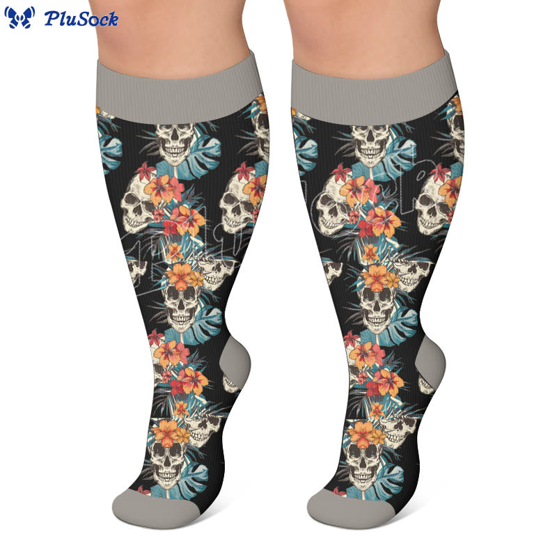 Chaussettes de compression tête de mort grande taille - image 4