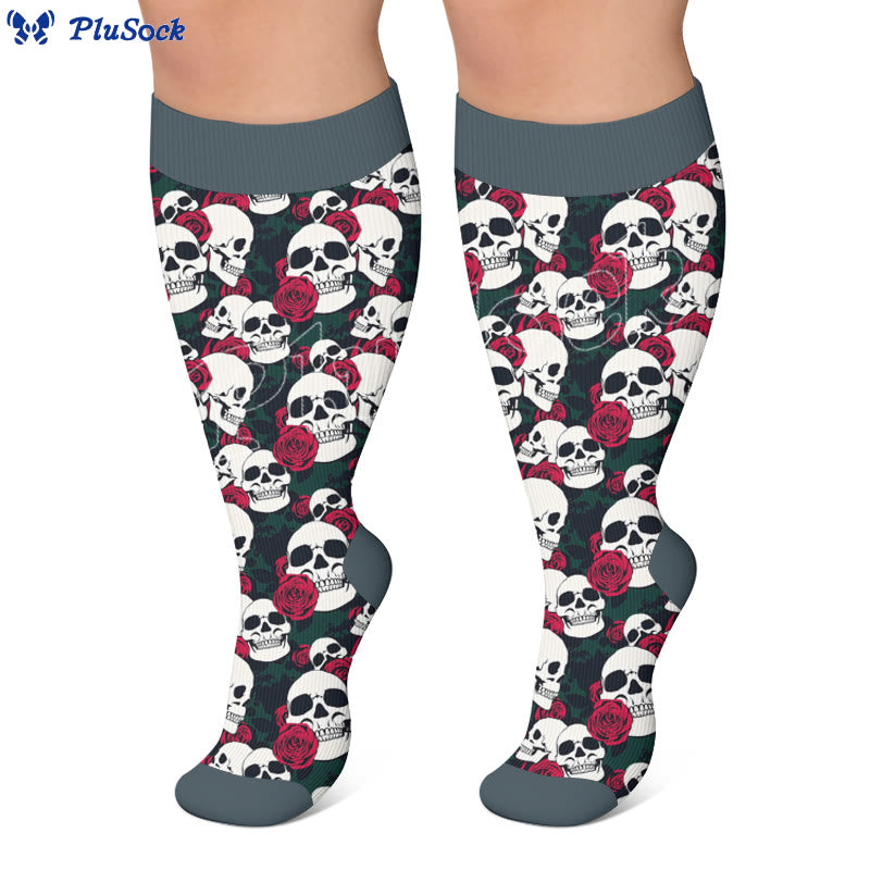 Chaussettes de compression tête de mort grande taille - image 2
