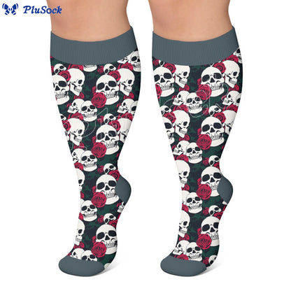 Chaussettes de compression tête de mort grande taille - image 2