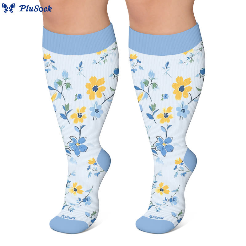 Chaussettes de compression grandes tailles à motif d'oiseaux - image 4