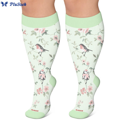 Chaussettes de compression grandes tailles à motif d'oiseaux - image 2