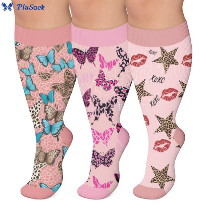 Chaussettes de compression à imprimé animal grande taille - image 0