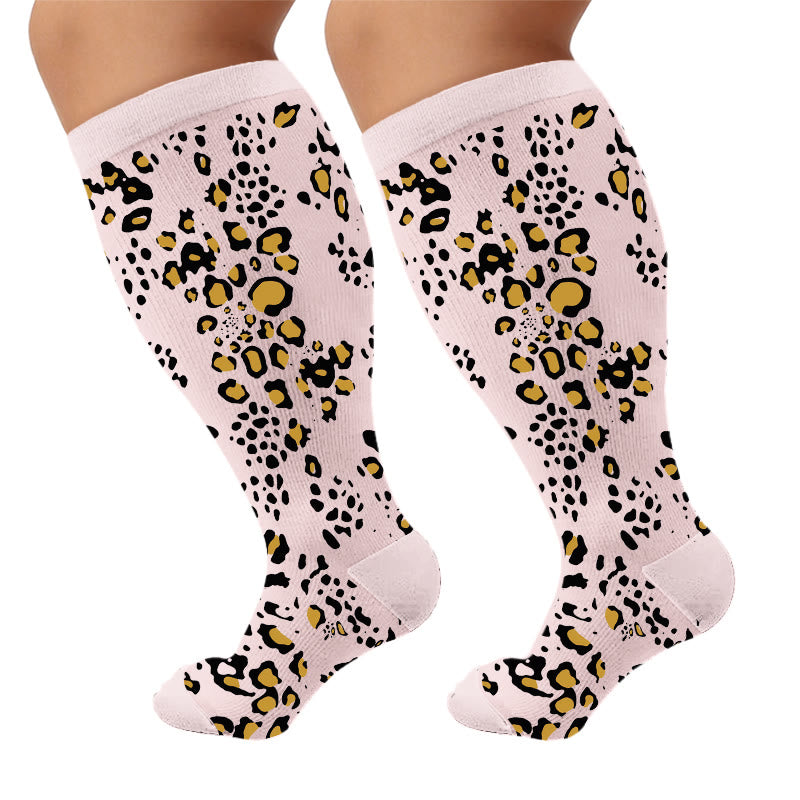 Chaussettes de compression grandes tailles à imprimé serpent et léopard - Léopard (1 paire) - 4XL - image 6